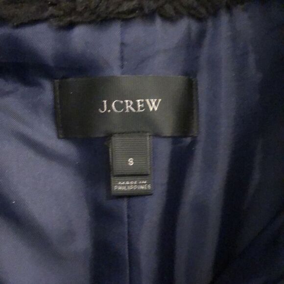 J. Crew Black Faux Fur Vest with Gold Zipper and Zip Pockets (S) - Picture 3 of 6